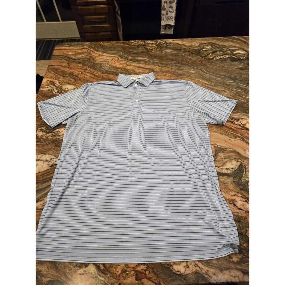 Classic Light Blue Striped Polo Shirt